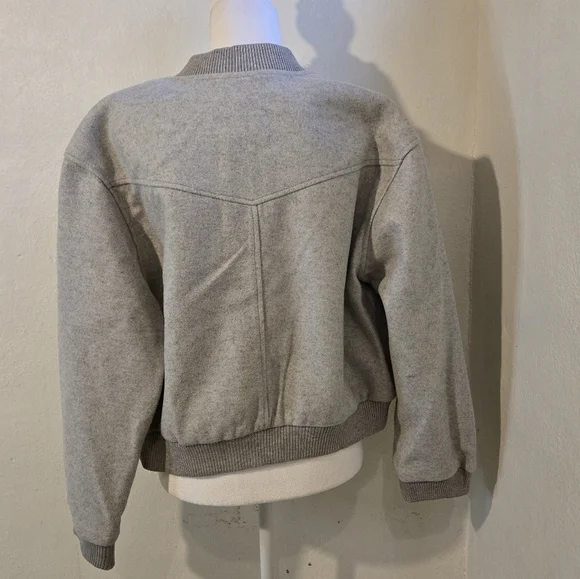 All In Favor Gray Bomber Jacket Size Medium - Picture 2 of 3